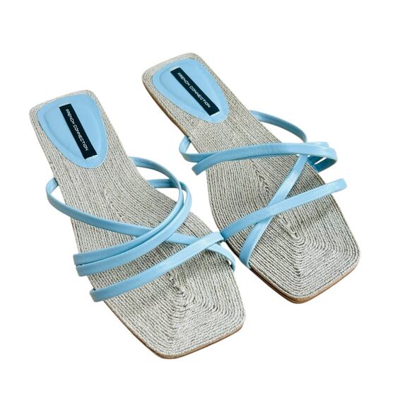 French Connection North West Rope Sandals Light Blue Size 9.5 - Picture 1 of 6